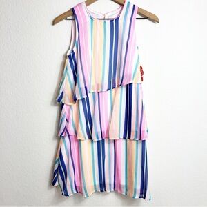 WONDER NATION GIRLS LAYERED CHIFFON RUFFLE DRESS SIZE XL 14/16